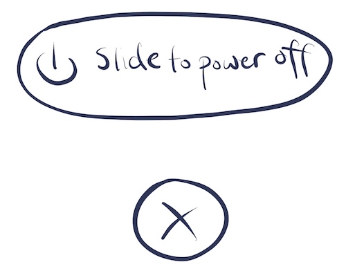 An illustration of the "Slide to power off" screen